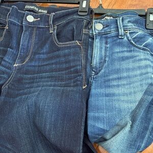 Express Women’s Jeans Size 2 Bundle Wide Leg DarkWash AnkleLegging MidRise Denim